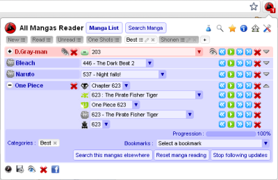 All Mangas Reader's manga list